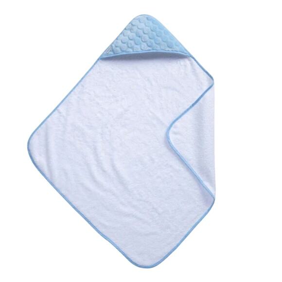 Clair de Lune Marshmallow Baby Hooded Towel in Blue, Size 75X75cm - Picture 1 of 1